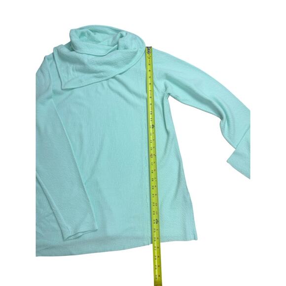 Soft Surroundings Mint Green Cowl Neck Tunic Top Women’s Medium Cozy Long Sleeve - Picture 5 of 6